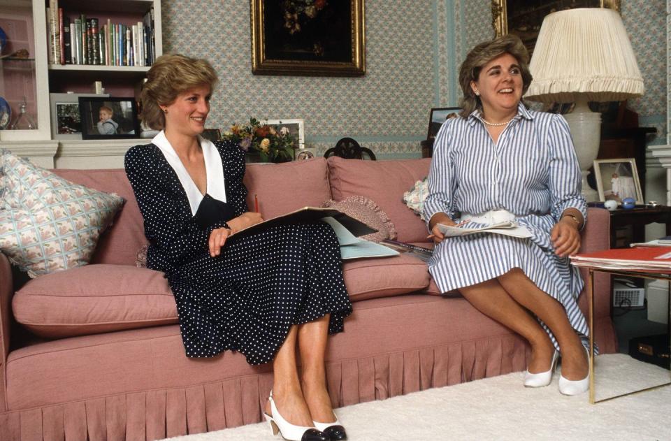 <p>Princess Diana's statement Peter Pan collar looks as if it came straight off one of the autumn/winter 2020 catwalks. The prominent trend, <a href="https://www.harpersbazaar.com/uk/fashion/what-to-wear/g33831802/peter-pan-collars/" rel="nofollow noopener" target="_blank" data-ylk="slk:which was adopted by Prada, Miu Miu, Simone Rocha and many others for the new season;elm:context_link;itc:0;sec:content-canvas" class="link ">which was adopted by Prada, Miu Miu, Simone Rocha and many others for the new season</a>, is a great way to pep up your working wardrobe. </p><p>We'd invest in this statement cardigan from Ganni and throw it over Rodarte's polka-dot dress for extra Diana vibes.</p>