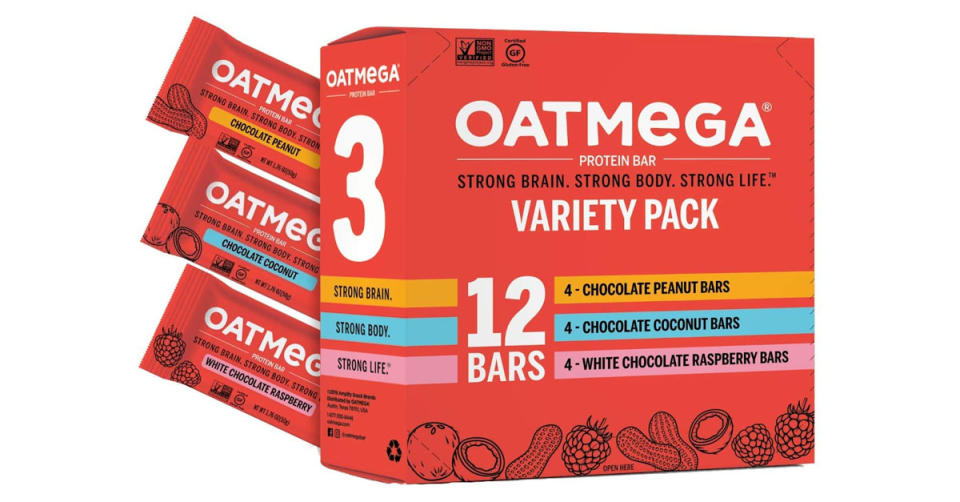 Oatmega Protein Bars are 25 percent off for a Variety Pack. (Photo: Amazon)