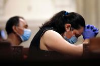 Prayer service at Saint Patrick's Cathedral to bless the ashes of Mexicans who have died during the outbreak of the coronavirus disease (COVID-19) in Manhattan, New York