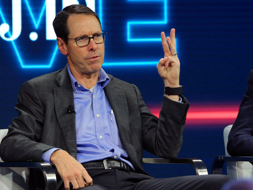 AT&T CEO Randall Stephenson (L) and Time Warner Inc CEO Jeff Bewkes discuss their companies' proposed merger at the WSJD Live conference in Laguna Beach, California October 25, 2016.</p>
<p> REUTERS/Mike Blake 