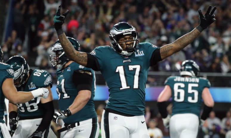 Alshon Jeffery celebrating during a game.