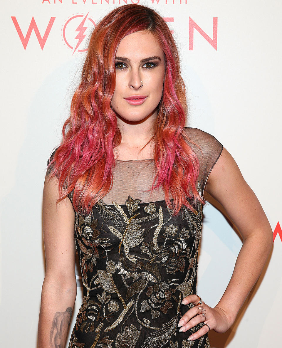 Rumer Willis with pink hair