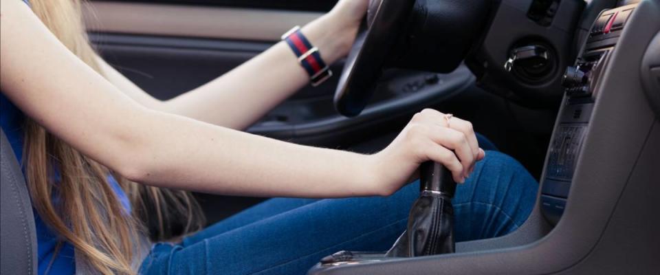 Woman driving a car