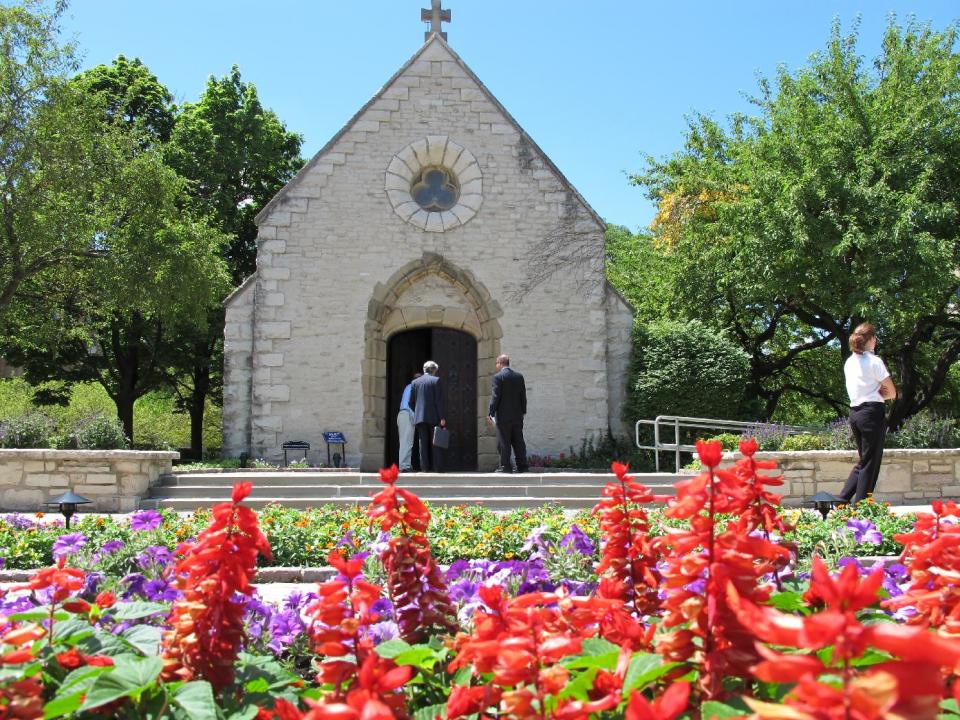 This June 21, 2012 photo shows the exterior of the St. Joan of Arc Chapel in Milwaukee. The chapel, dedicated to the French saint, was donated to Marquette University in the 1960s, after being in France for more than 500 years. (AP Photo/Carr?ie Antlfinger?)