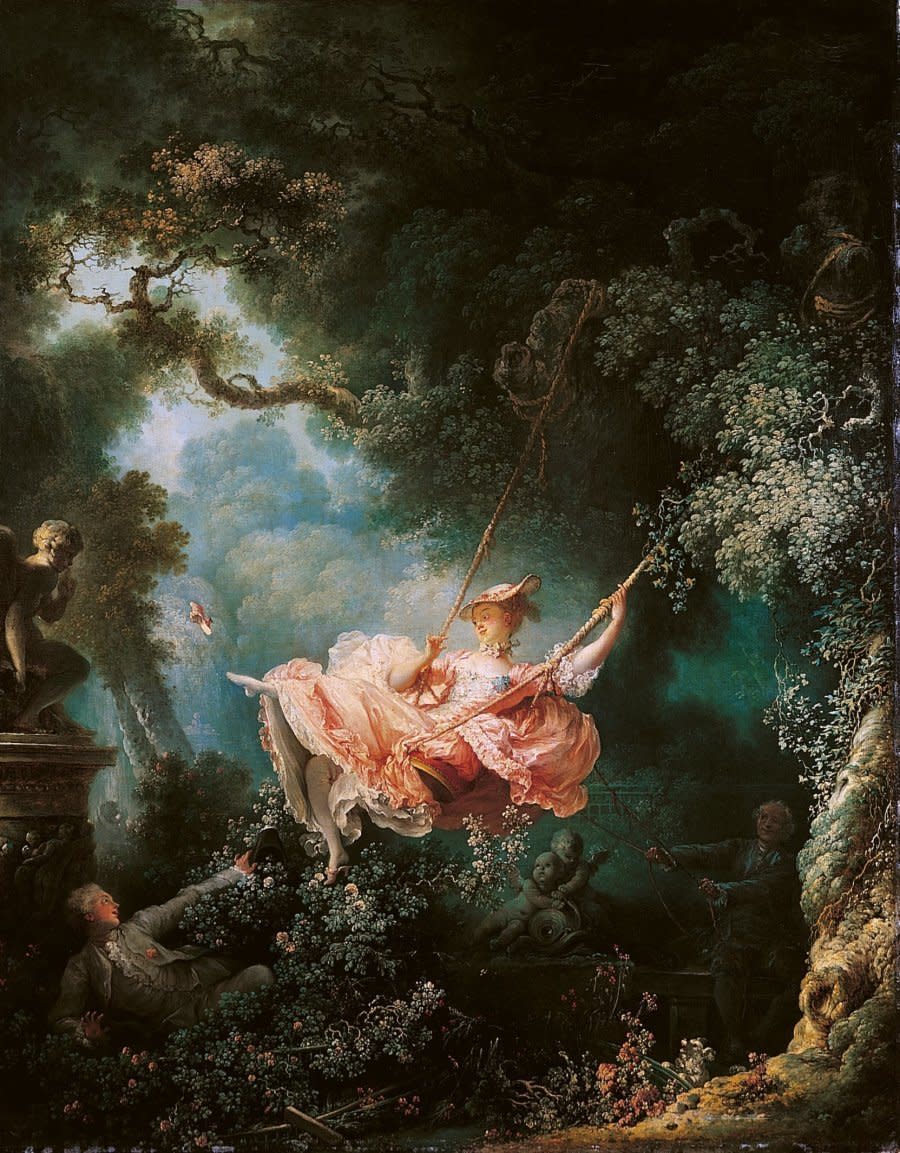This Rococo masterpiece from 1767 is full of symbolism, all of which centers on a young woman's extramarital affair. See that man hidden in the bushes on the left side of the canvas? He's not only on the receiving end of that kicked-off shoe, he's also getting quite a peek up the woman's dress. Erotic? Maybe. We'd settle for 18th century creepy. 