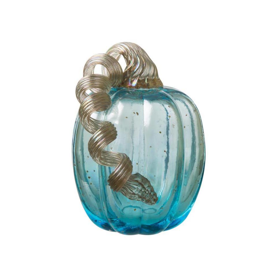 <p><a href="https://go.redirectingat.com?id=74968X1596630&url=https%3A%2F%2Fwww.homedepot.com%2Fp%2FGlitzhome-6-1-in-H-Pumpkin-Blue-Glass-1209002500%2F306161775&sref=https%3A%2F%2Fwww.housebeautiful.com%2Fshopping%2Fhome-accessories%2Fg963%2Felegant-halloween-home-decorations%2F" rel="nofollow noopener" target="_blank" data-ylk="slk:Shop Now;elm:context_link;itc:0;sec:content-canvas" class="link ">Shop Now</a></p><p>Blue Glass Pumpkin</p><p>$25.34</p><p>homedepot.com</p>