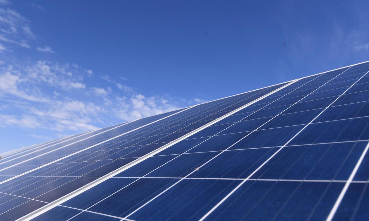 <span>File photo of solar farm panels. Ingeteam has won a supreme court appeal in part of its dispute with the Susan River Solar Farm near Hervey Bay.</span><span>Photograph: Lukas Coch/AAP</span>