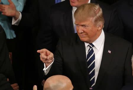 U.S. President Donald Trump addresses Joint Session of Congress - Washington, U.S. - 28/02/17 - U.S. President Donald Trump arrives. REUTERS/Kevin Lamarque