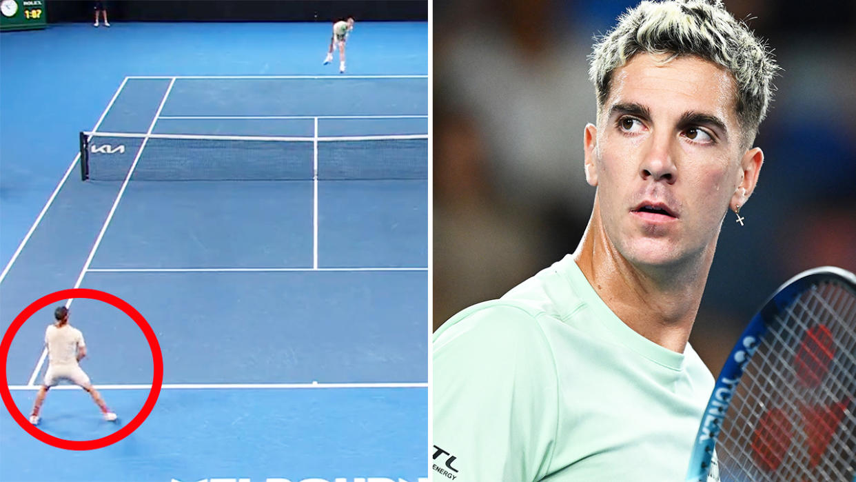 Fabio Fognini, pictured here during his match against Thanasi Kokkinakis at the Australian Open.