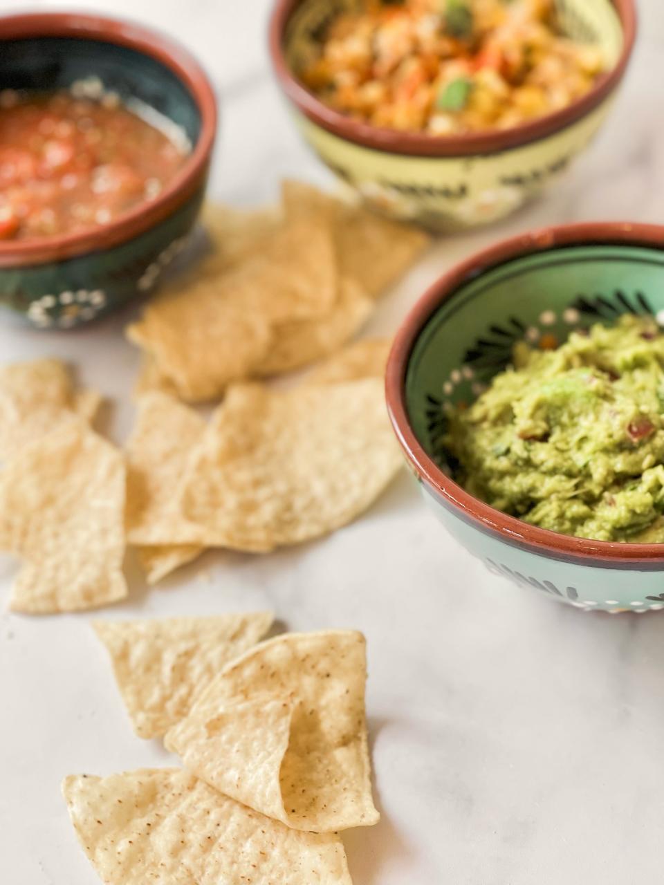 Lula in Doylestown is collaborating with Kendall Bajek, of Empanada Mama and Nourish by MAMA, to offer a limited menu of small bites, such as this Mexican mezze, which comes with a trio of esquites, guacamole and salsa served with corn tortilla chips.