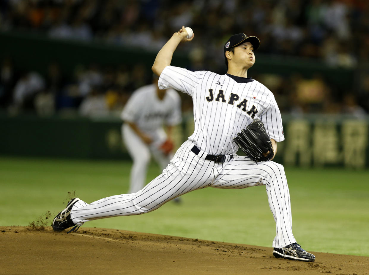 Shohei Otani, shown here in 2015, made what could have been his final start on a Japanese mound on Wednesday night. (AP Photo)