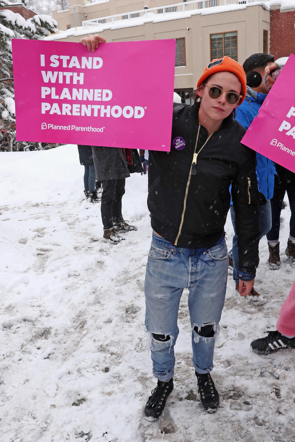 Kristen Stewart attends The March On Main hosted by Chelsea Handler in Park City, Utah.&nbsp;