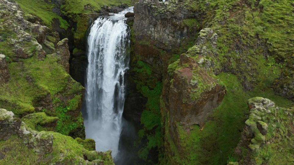 A waterfall in Iceland featured in Salgado’s “Liquify” (credit: KV 265).