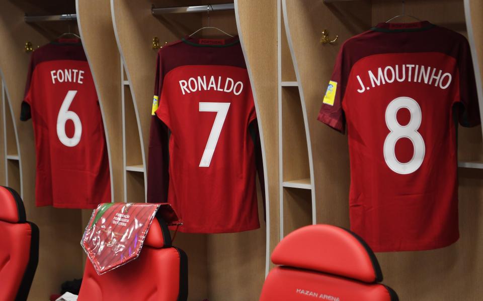 portugal shirts in changing room - Credit: FIFA