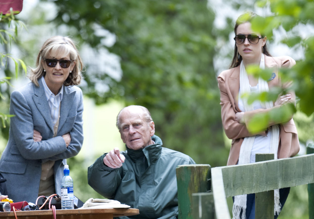 Lady Penny Brabourne And Alexandra Knatchbull With The Duke Of Edinburgh At The Royal Windsor Horse Show In Home Park, Windsor. (Photo by Mark Cuthbert/UK Press via Getty Images)