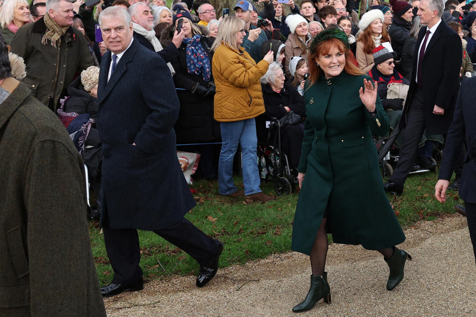 Prince Andrew with ex-wife Sarah Ferguson on Christmas Day 2023