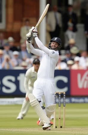 Cricket - England v New Zealand - Investec Test Series First Test - Lord’s - 22/5/15 England's James Anderson hits a four Action Images via Reuters / Philip Brown Livepic