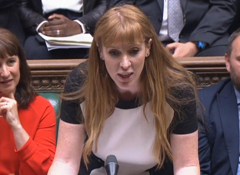 Deputy Labour Leader Angela Rayner speaks during Prime Minister’s Questions (PA)