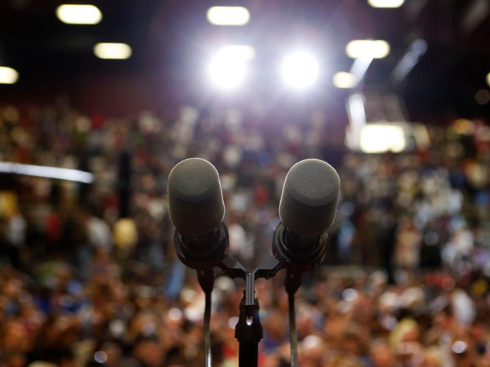 microphone spotlight stage speaking