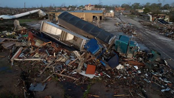 PHOTO: An aerial view of the aftermath of a tornado, in Rolling Fork, Miss., March 25, 2023. (SevereStudios.com/Jordan Hall/via Reuters)