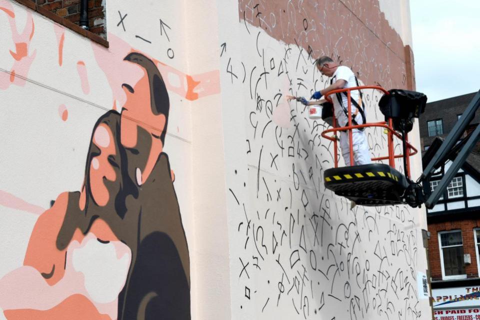 Warrington Guardian: Work began on the mural last week