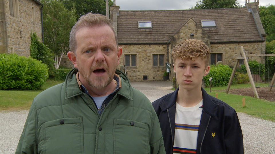 FROM ITV

STRICT EMBARGO
Print media - No Use Before Tuesday 16th August 2022
Online Media - No Use Before 0700hrs Tuesday 16th August 2022

Emmerdale - Ep 9450.51

Thursday 25th August 2022

At the Graveyard, Sam Dingle [JAMES HOOTON] lays flowers on Alice's grave as Lydia Dingle [KAREN BLICK] respectfully watches. They're both curious to hear shouting in the distance. As tensions continue to rise, and more people arrive, everyone is utterly shocked to find out about Amelia Spencer's [DAISY CAMPBELL] pregnancy. Bob Hope [TONY AUDENSHAW] has to physically restrain Dan Spencer [LIAM FOX] from attacking Noah Dingle [JACK DOWNHAM]. 

Picture contact - David.crook@itv.com

This photograph is (C) ITV Plc and can only be reproduced for editorial purposes directly in connection with the programme or event mentioned above, or ITV plc. Once made available by ITV plc Picture Desk, this photograph can be reproduced once only up until the transmission [TX] date and no reproduction fee will be charged. Any subsequent usage may incur a fee. This photograph must not be manipulated [excluding basic cropping] in a manner which alters the visual appearance of the person photographed deemed detrimental or inappropriate by ITV plc Picture Desk. This photograph must not be syndicated to any other company, publication or website, or permanently archived, without the express written permission of ITV Picture Desk. Full Terms and conditions are available on  www.itv.com/presscentre/itvpictures/terms
