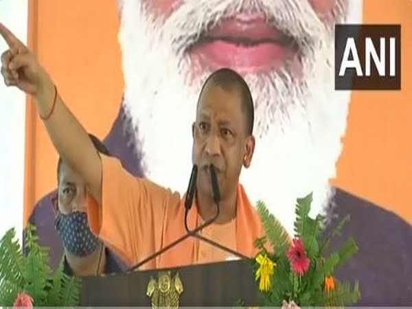 Uttar Pradesh Chief Minister Yogi Adityanath in Kushinagar (Photo/ANI)