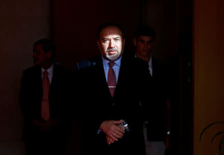 Israel's former Foreign Minister Avigdor Lieberman waits for the arrival of European Union's Foreign Policy Chief Catherine Ashton to their meeting in Jerusalem August 29, 2011. REUTERS/Baz Ratner/File Photo