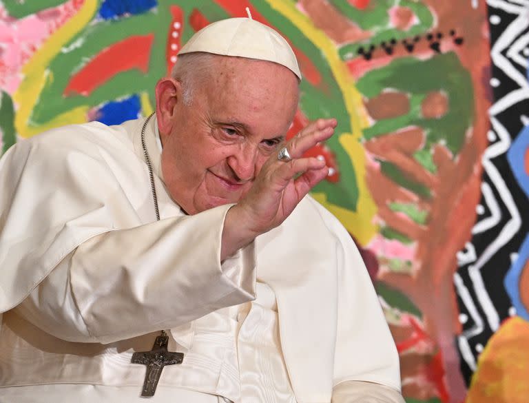 El Papa, durante la conferencia organizada por Scholas Occurrentes