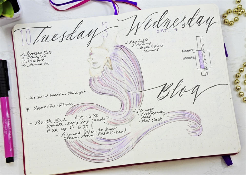 Image: Bullet journals are notebooks for tracking daily and monthly tasks along with long-term goals. (Courtesy of Sheena Landrum)