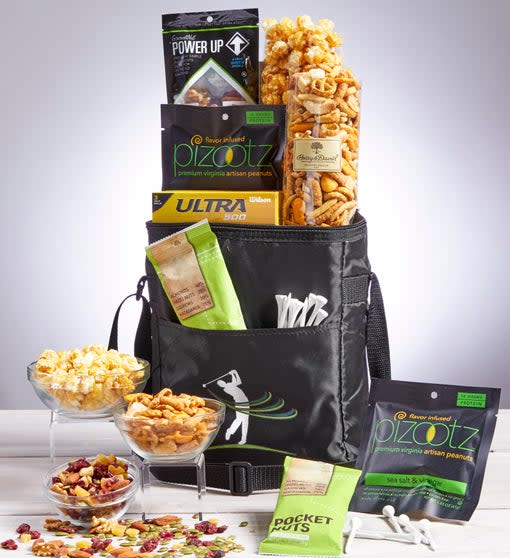 1800Baskets Tee Time for Dad Golf Cooler Bag with Snacks