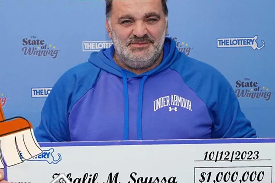 <p>Mass. State Lottery/X</p> Khalil Soussa wins $1M from Massachusetts lottery ticket