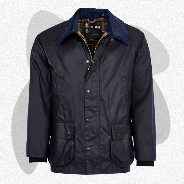 <p>Courtesy of Barbour</p><p>The Bedale Jacket is a classic piece of outerwear first released in 1980. It was originally designed for equestrians: Its shorter length and generous fit were tailored for riding on horseback. The modern version is constructed with a waterproof 6-ounce waxed cotton and utilizes Barbour’s signature tartan cotton lining for warmth. The hard-wearing Bedale is fashioned with a soft corduroy collar and moleskin-lined handwarmer pockets; and elasticated cuffs and a studded front placket provide extra protection from cold, wet weather.</p><p>[$398; <a href="https://go.skimresources.com?id=106246X1712071&xs=1&xcust=mj-waxedcanvasjackets-jzavaleta-080423-update&url=https%3A%2F%2Fwww.backcountry.com%2Fbarbour-bedale-wax-jacket-mens" rel="noopener" target="_blank" data-ylk="slk:backcountry.com;elm:context_link;itc:0;sec:content-canvas" class="link ">backcountry.com</a>]</p>