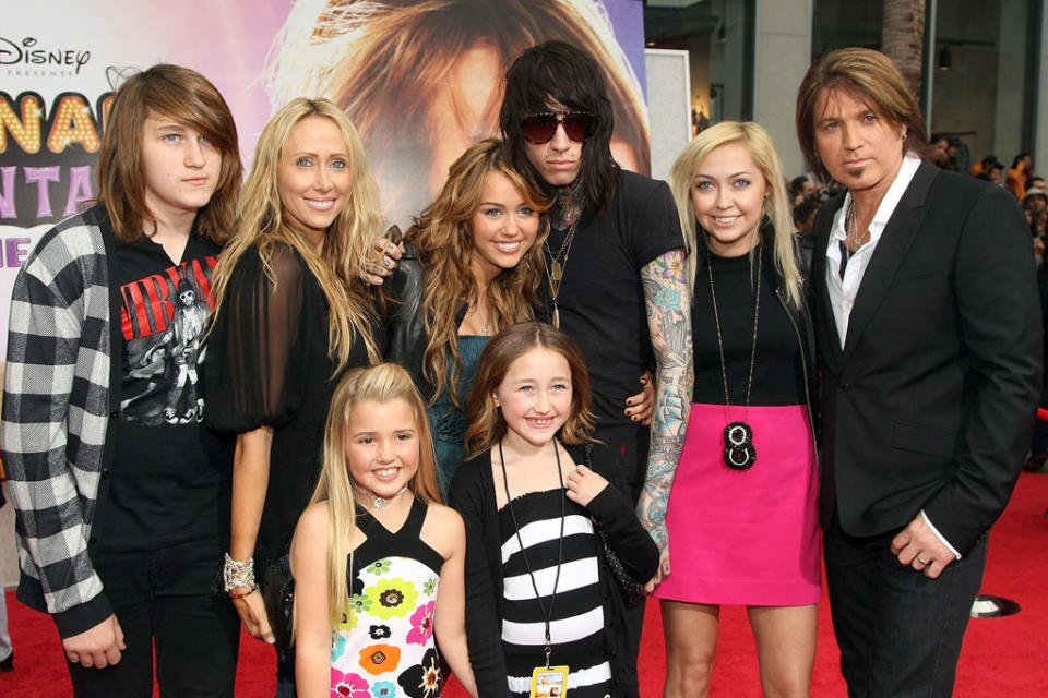 The Hannah Montana Movie LA premiere 2009 Miley Cyrus Billy Ray Cyrus