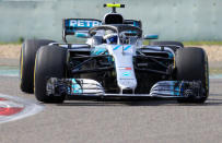 Formula One F1 - Chinese Grand Prix - Shanghai International Circuit, Shanghai, China - April 15, 2018 Mercedes' Valtteri Bottas in action during the race REUTERS/Aly Song