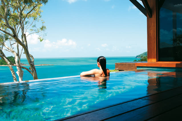 qualia, Hamilton Island, Australia. Ensconced in utter seclusion on the northern part of Hamilton Island is qualia, whose Windward Pavilions come with infinity pools that blend into the Coral Sea beyond. (www.qualia.com.au) 