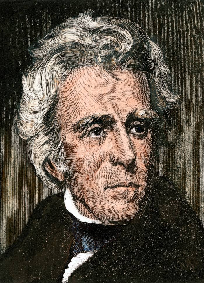 A portrait of US President Andrew Jackson