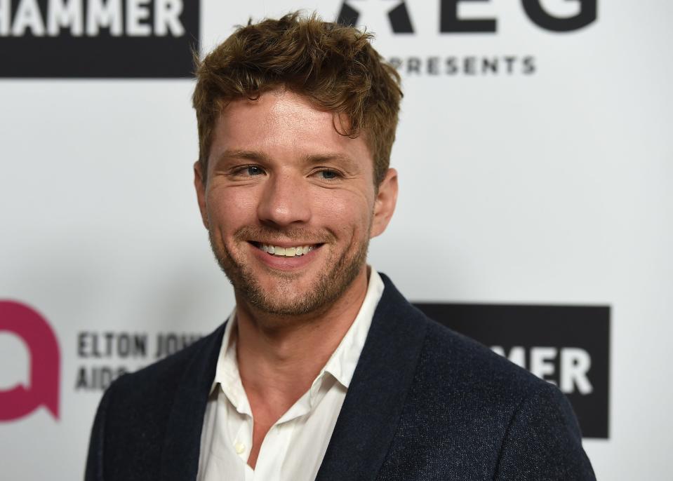 Ryan Phillippe arrives at Elton John's 70th birthday party in 2017 in Los Angeles.