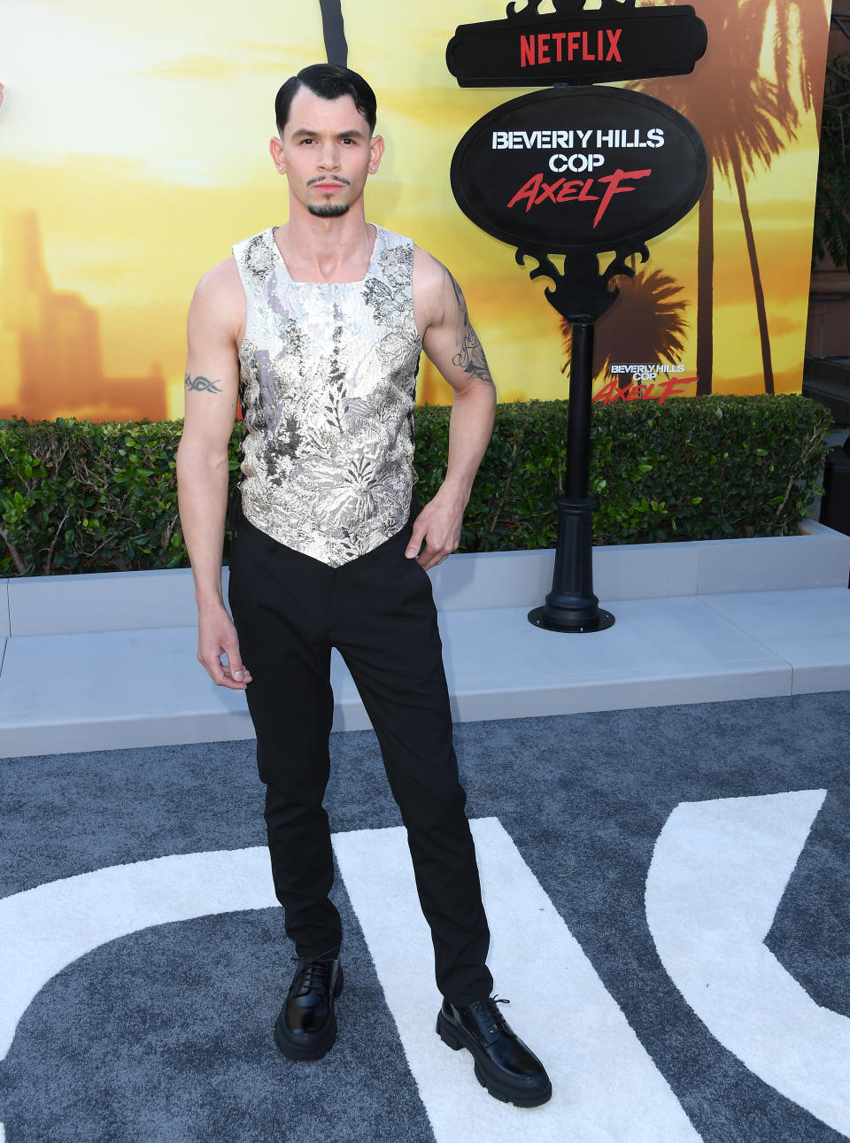 BEVERLY HILLS, CALIFORNIA - JUNE 20: Damien Diaz arrives at the Los Angeles Premiere Of Netflix's "Beverly Hills Cop: Axel F" at Wallis Annenberg Center for the Performing Arts on June 20, 2024 in Beverly Hills, California. (Photo by Steve Granitz/FilmMagic)