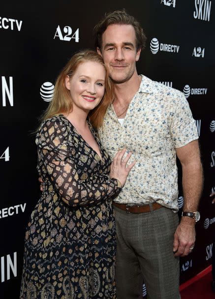 PHOTO: In this July 11, 2019, file photo, James Van Der Beek and Kimberly Van Der Beek attend a screening in Hollywood, Calif. (Michael Kovac/Getty Images, FILE)