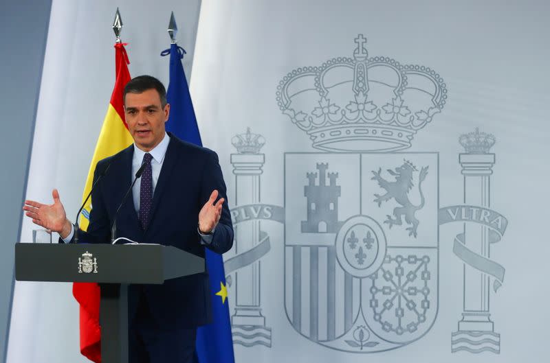 Spain's PM Sanchez presents the economic recovery plan after the COVID-19 pandemic in Madrid