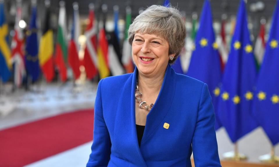 Theresa May in Brussels in 2019.