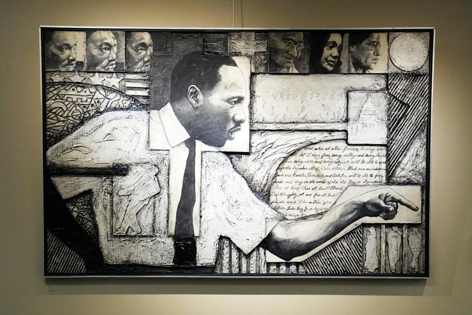 "King's Life" by Larry Winston Collins can be seen inside the Frank W. Hale Jr. Black Cultural Center at Ohio State University.