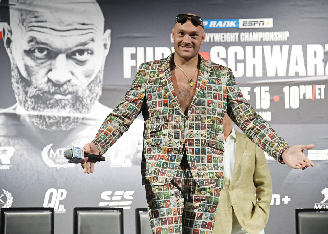 Tyson Fury has agreed to fight Otto Wallin in September, as a lead-up to his major fight with Deontay Wilder in early 2020. (Photo by Ethan Miller/Getty Images)