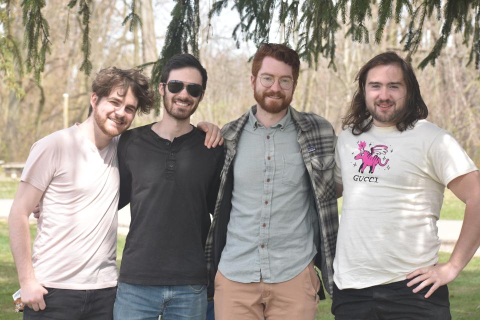 Colin Morelad, Matt Charleston, Ian Osborne, and Parker Hunt came to Aumiller Park to witness the eclipse.