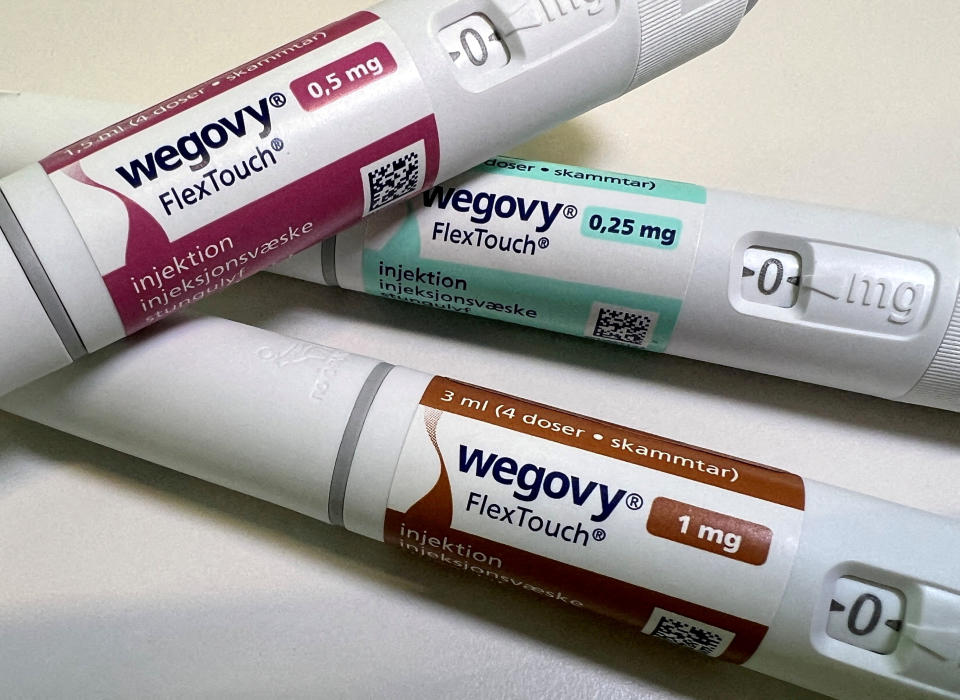 FILE PHOTO: FILE PHOTO: Injection pens of Novo Nordisk's weight-loss drug Wegovy are shown in this photo illustration, November 21, 2023. REUTERS/Victoria Klesty/Illustration/File Photo