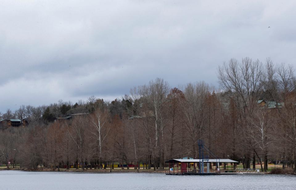 Part of Kanakuk camp's Branson, Mo. campus on Lake Taneycomo is shown in this March 23, 2022 photo.