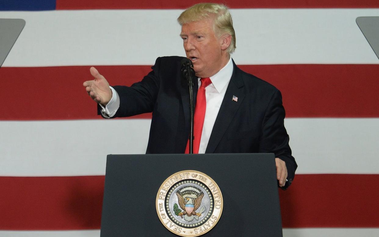 President Donald Trump gives remarks during an appearance at the Loren Cook Company on August 30, 2017 in Springfield Missouri - Getty Images North America