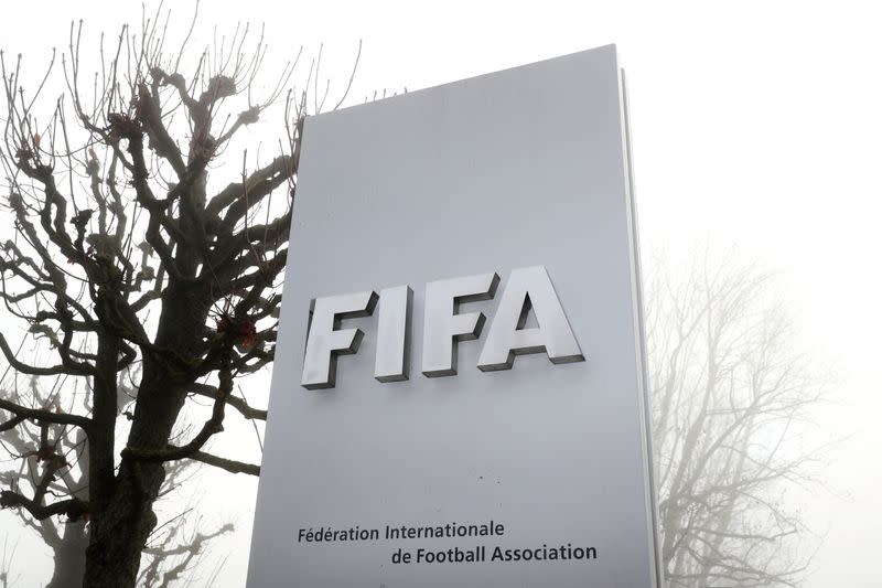 FILE PHOTO: FIFA's logo is seen in Zurich