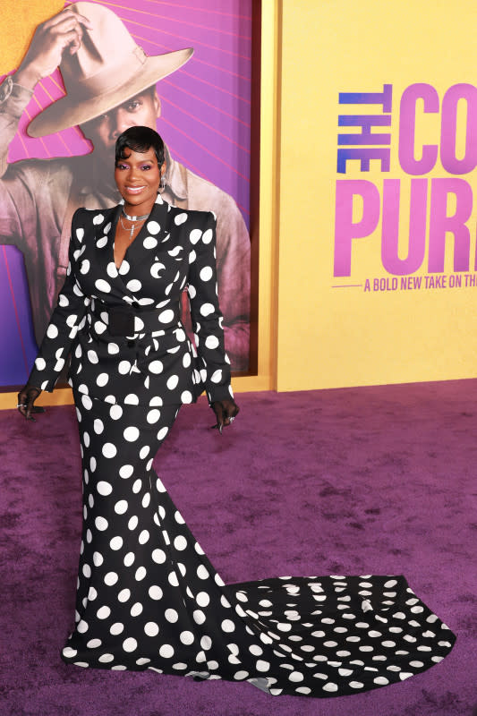 Fantasia Barrino-Taylor attends the world premiere of Warner Bros.' "The Color Purple" at Academy Museum of Motion Pictures on Dec. 06, 2023, in Los Angeles.<p>Kayla Oaddams/Getty Images</p>